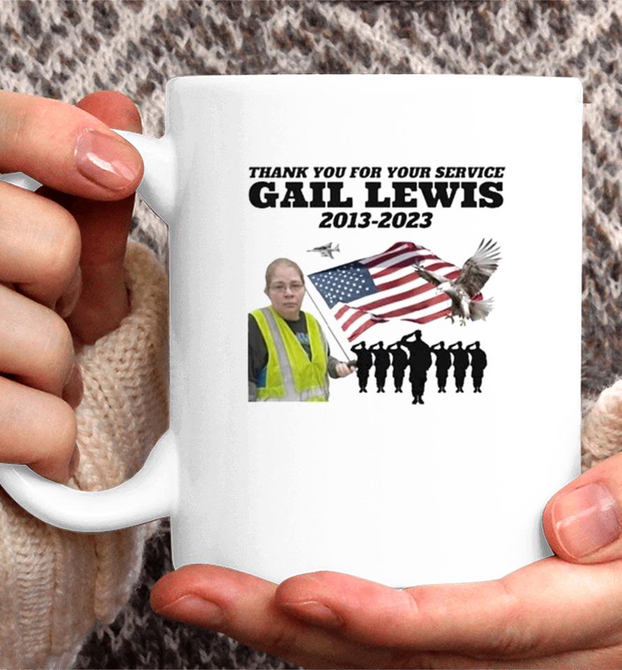 Gail Lewis Thank You For Your Service 2013 2023 American Flag Coffee Mug