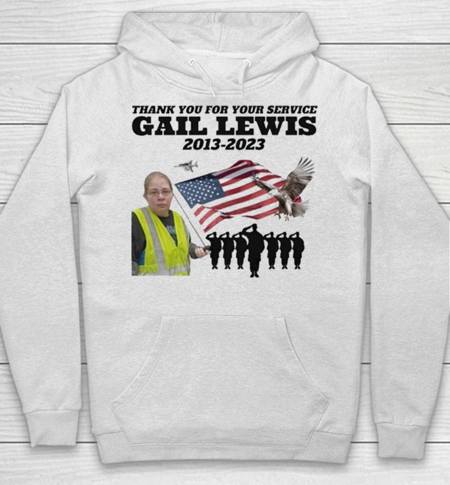 Gail Lewis Thank You For Your Service 2013 2023 American Flag Hoodie