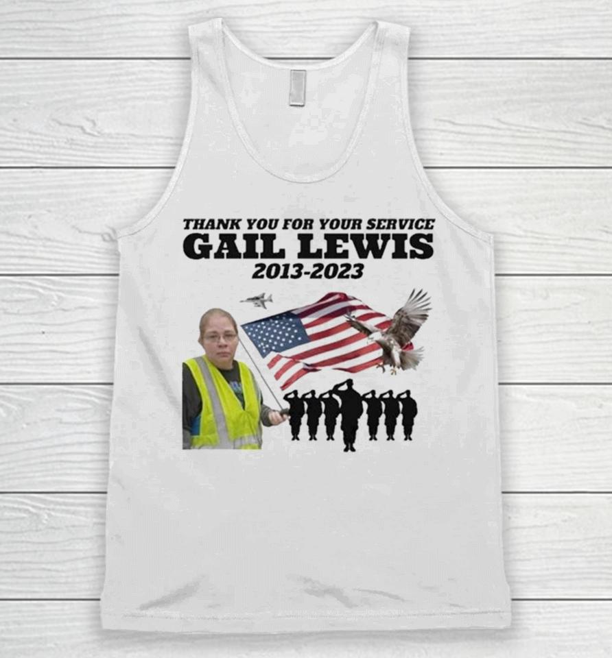 Gail Lewis Thank You For Your Service 2013 2023 American Flag Unisex Tank Top
