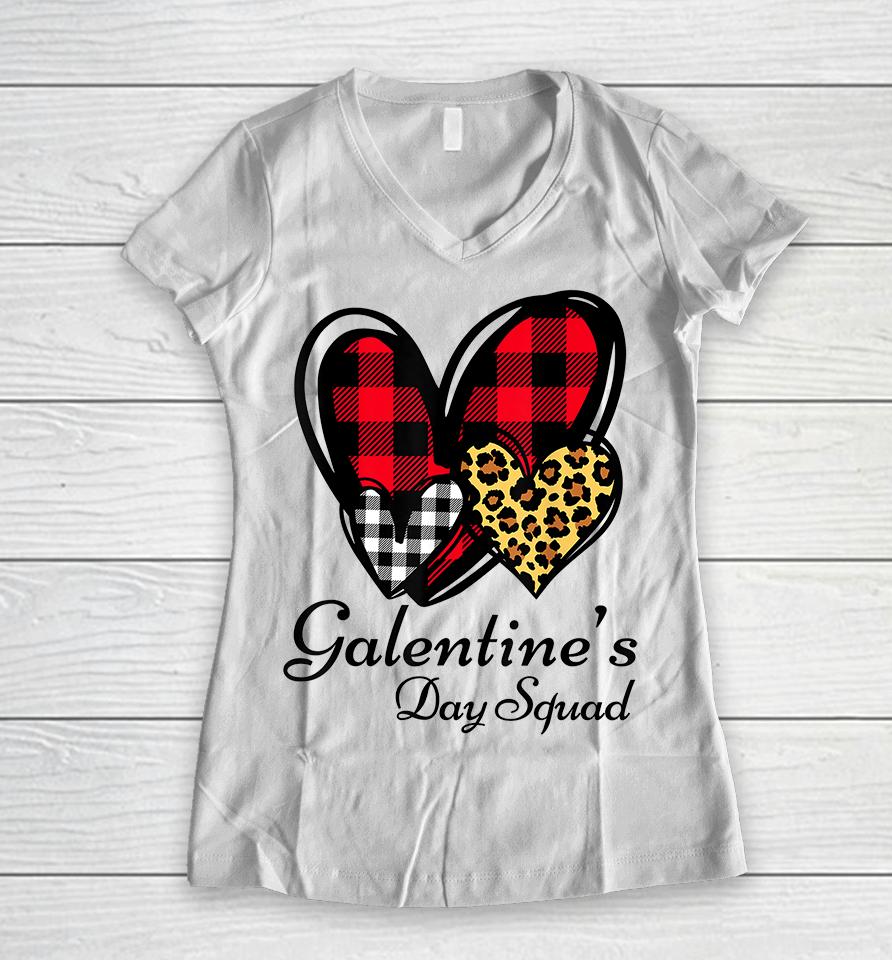 Galentine's Day Squad Valentine's Day Women V-Neck T-Shirt