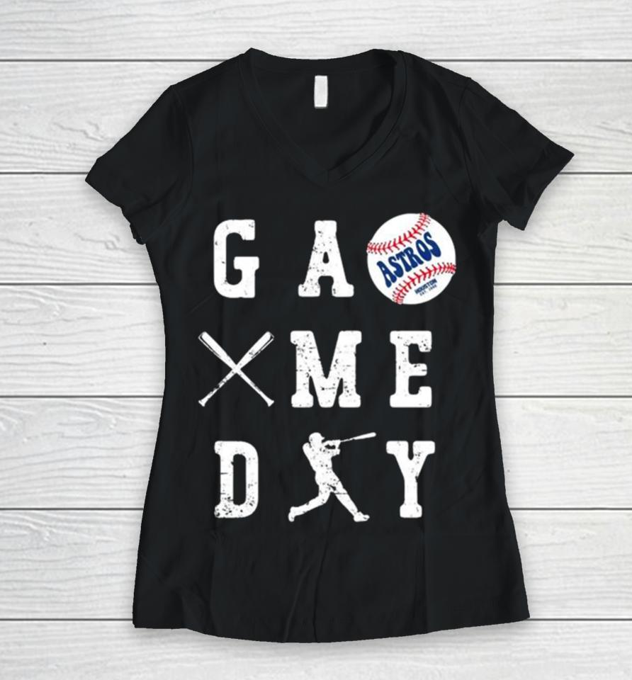 Game Day Baseball Houston Astros 2024 Women V-Neck T-Shirt