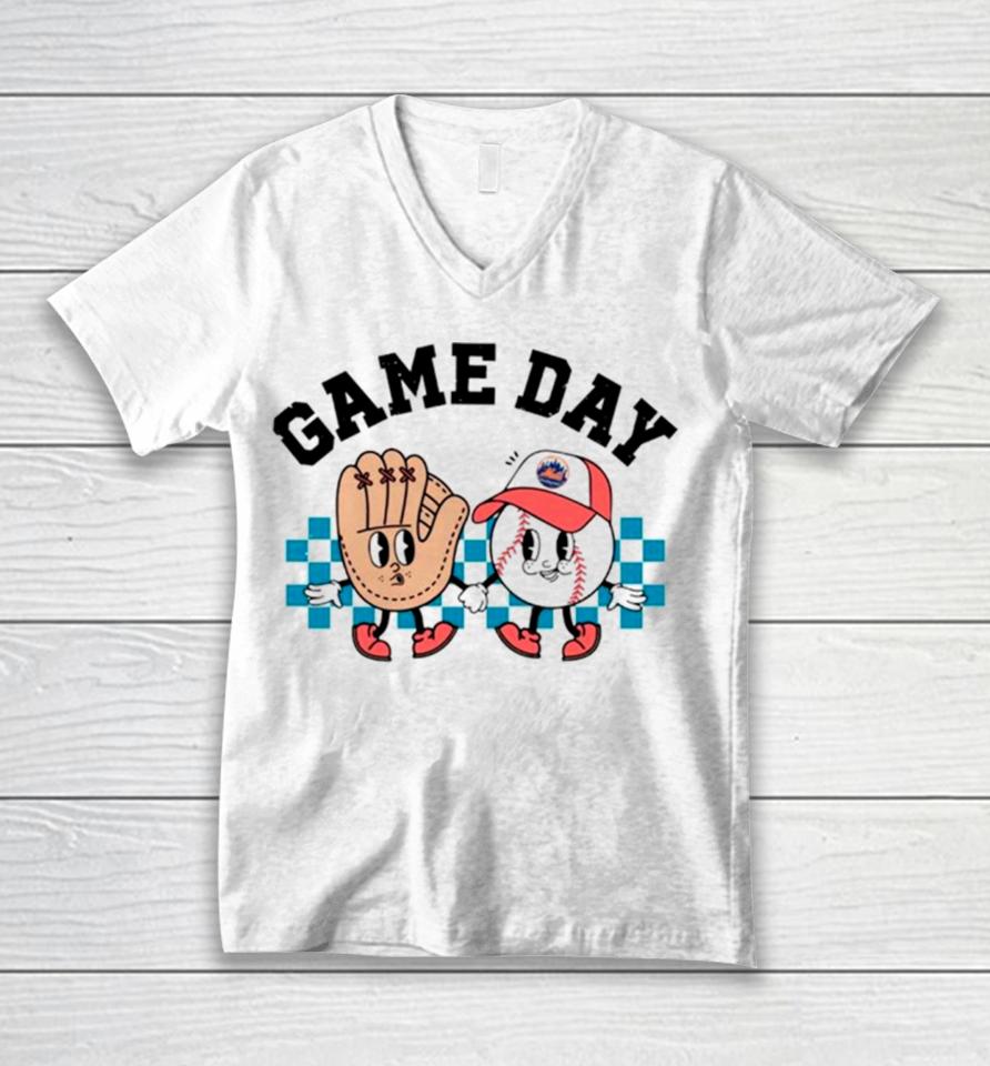 Game Day New York Mets Baseball Unisex V-Neck T-Shirt
