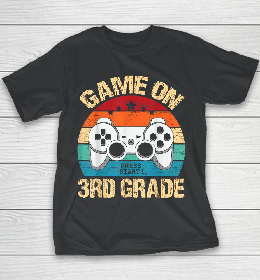 Game On 3Rd Grade Back To School 3Rd Grade Level Unlocked Youth T-Shirt