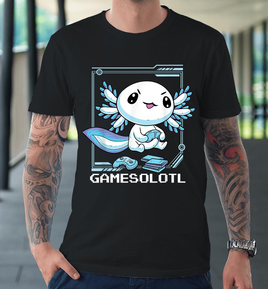 Gamer Axolotl Gamesolotl Premium T-Shirt