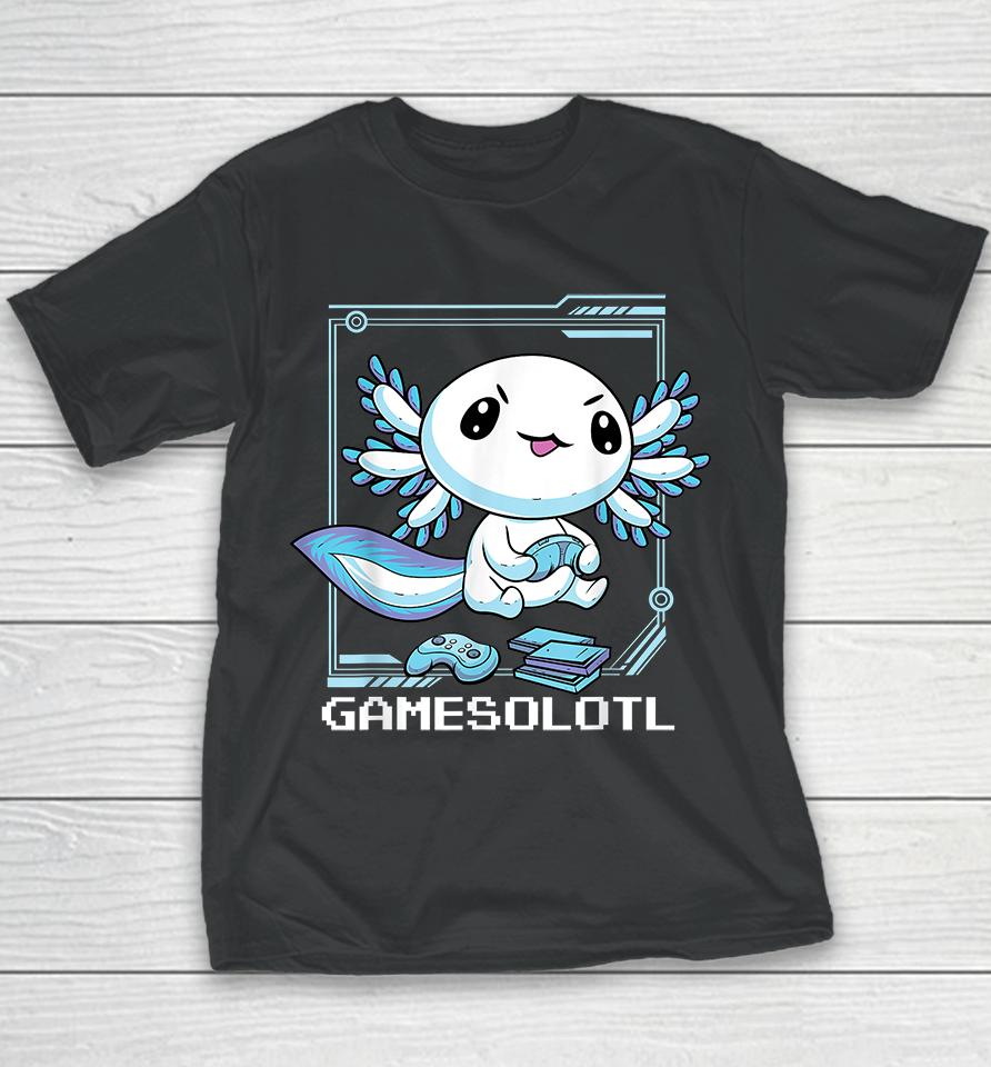 Gamer Axolotl Gamesolotl Youth T-Shirt