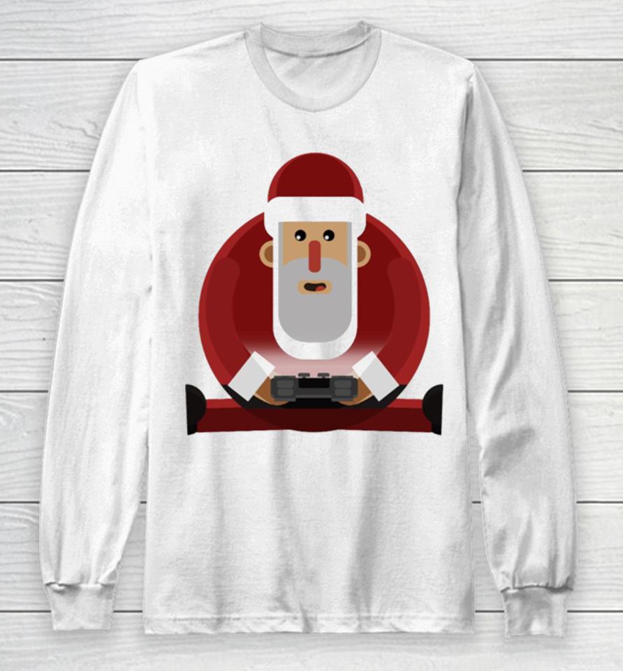 Gamer Funny Christmas Santa Gaming Video Game Novelty Long Sleeve T-Shirt