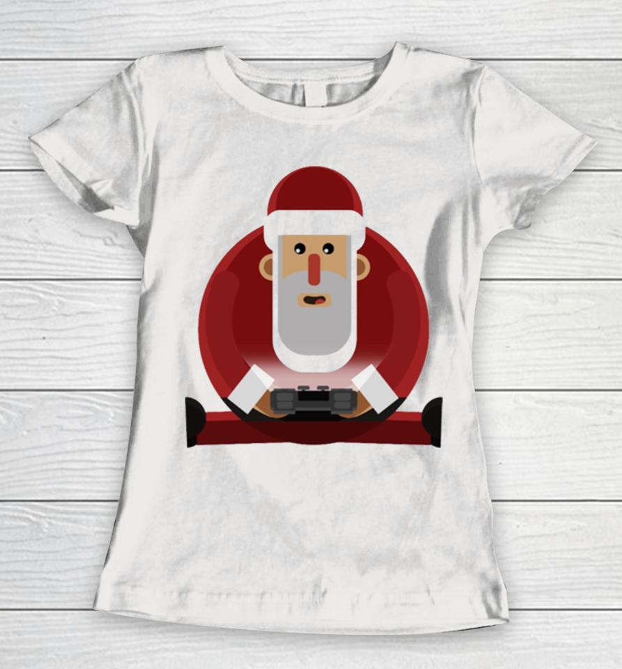 Gamer Funny Christmas Santa Gaming Video Game Novelty Women T-Shirt