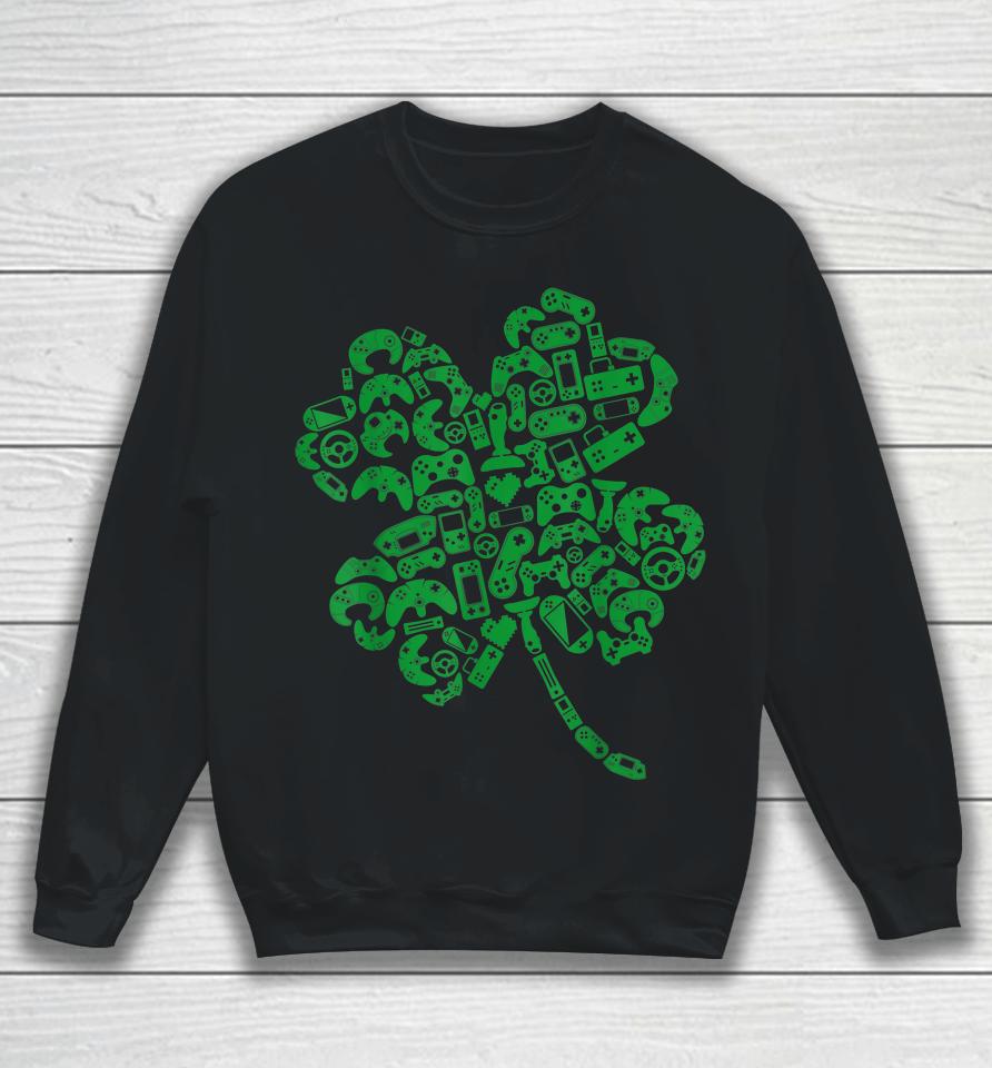 Gamer Gift Game Shamrock Men Boys Kids Irish St Patricks Day Sweatshirt