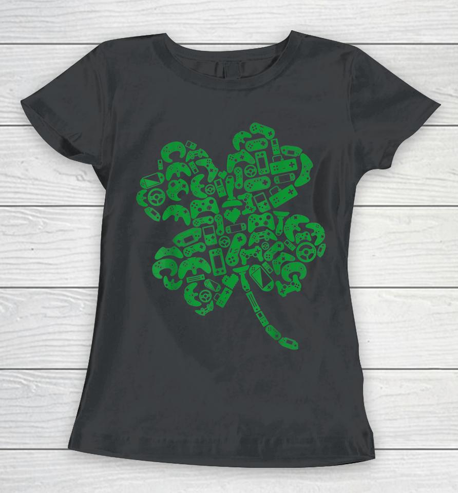 Gamer Gift Game Shamrock Men Boys Kids Irish St Patricks Day Women T-Shirt