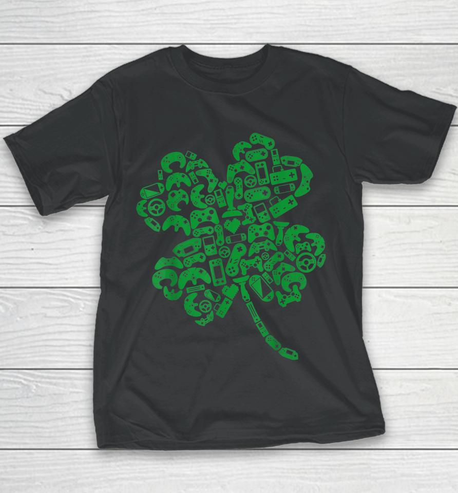 Gamer Gift Game Shamrock Men Boys Kids Irish St Patricks Day Youth T-Shirt