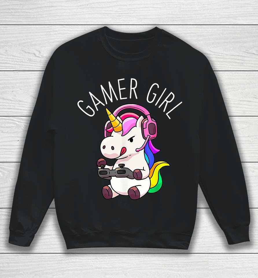Gamer Girl Unicorn Sweatshirt