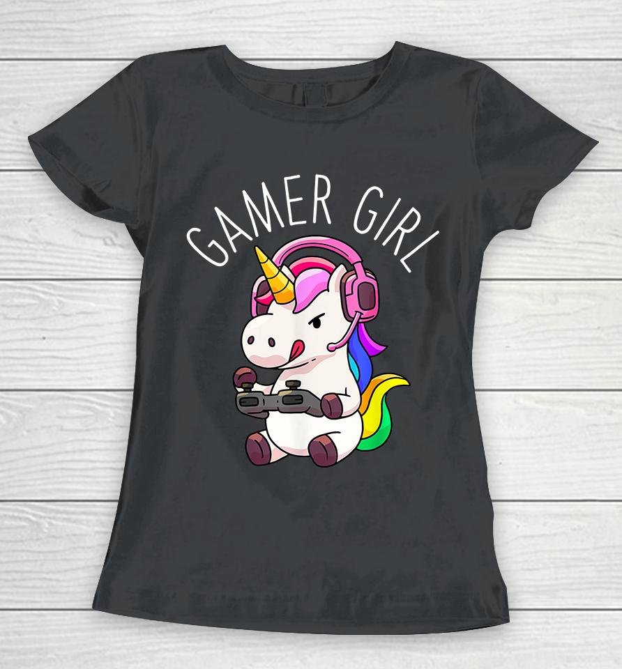 Gamer Girl Unicorn Women T-Shirt