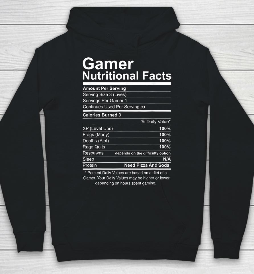 Gamer Nutritional Facts Hoodie