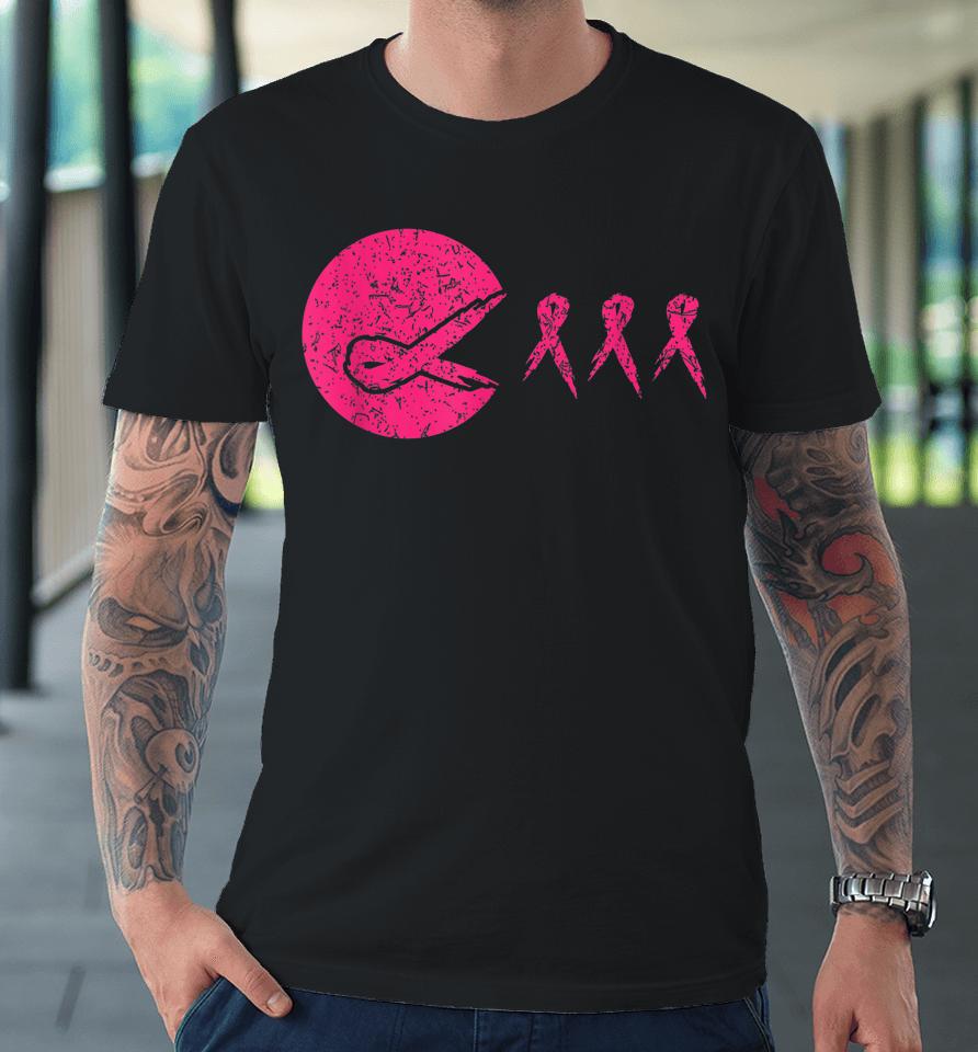 Gamer Pink Ribbon Breast Cancer Awareness Video Games Premium T-Shirt