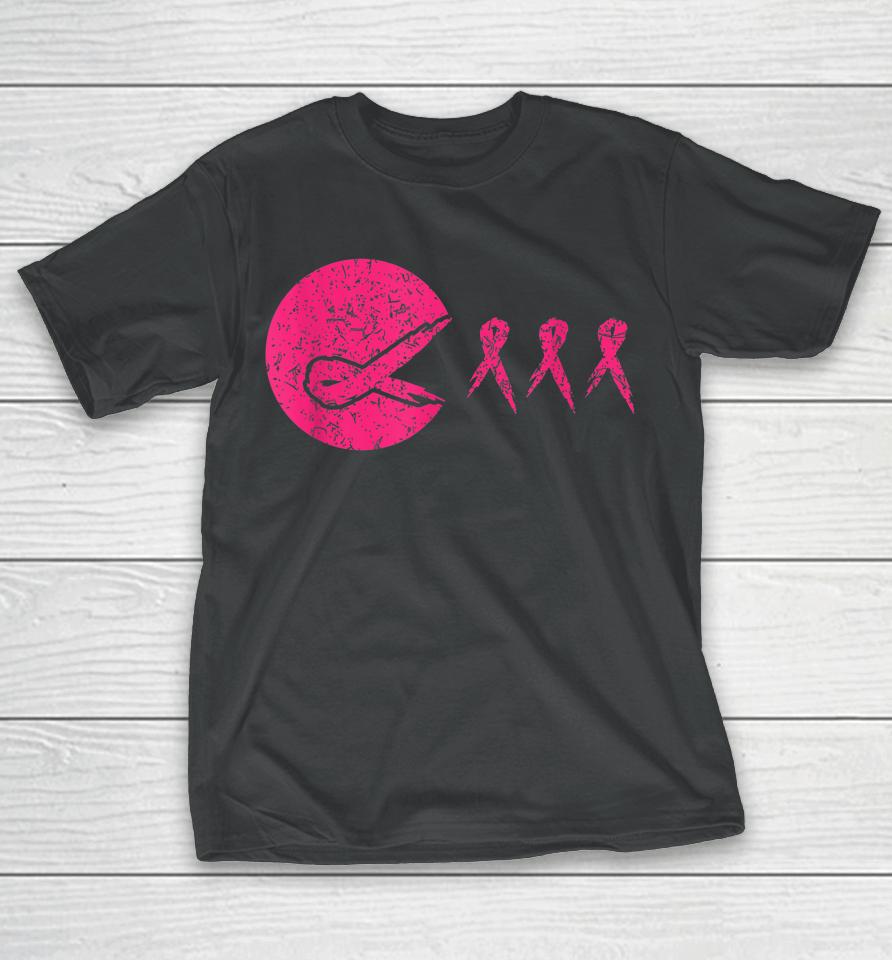 Gamer Pink Ribbon Breast Cancer Awareness Video Games T-Shirt