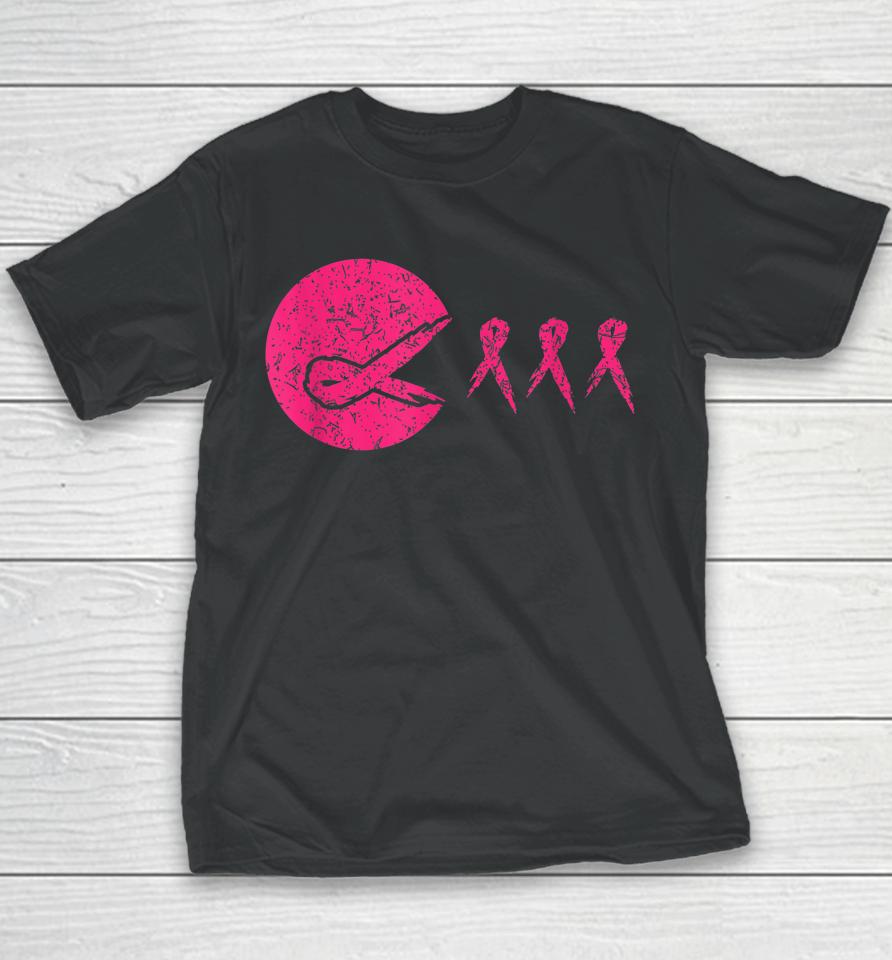 Gamer Pink Ribbon Breast Cancer Awareness Video Games Youth T-Shirt