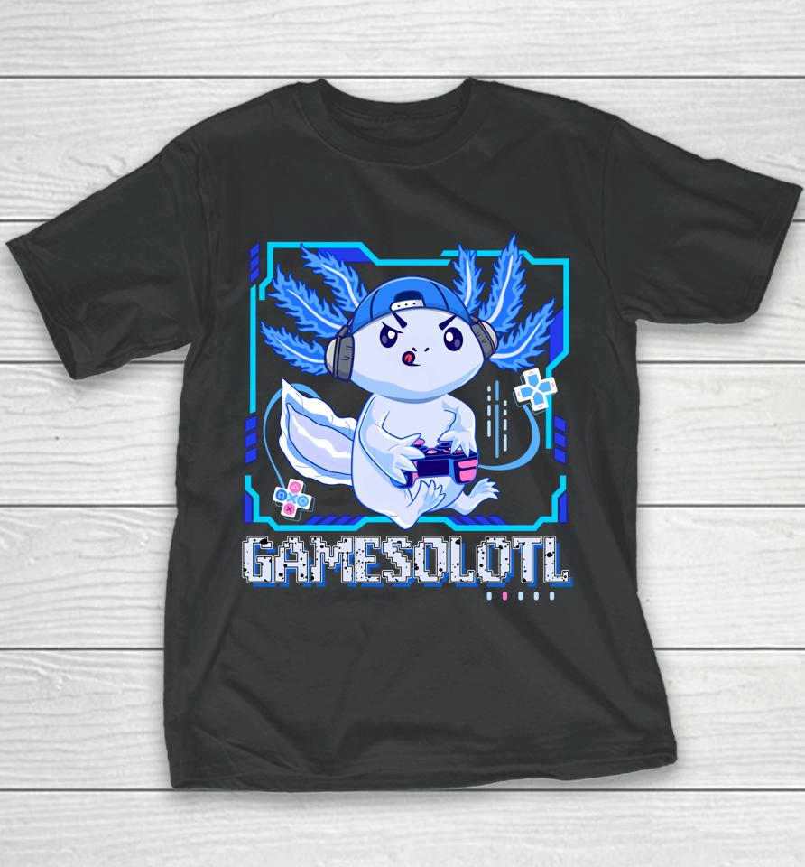 Gamesolotl Gamer Axolotl Video Games Anime Lizard Youth T-Shirt