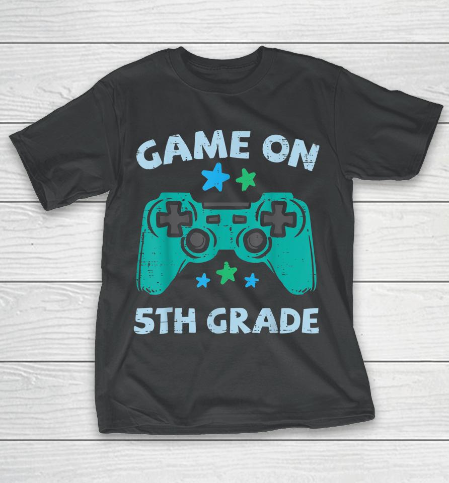 Gaming Game On 5Th Grade Fifth First Day School Gamer Boys T-Shirt