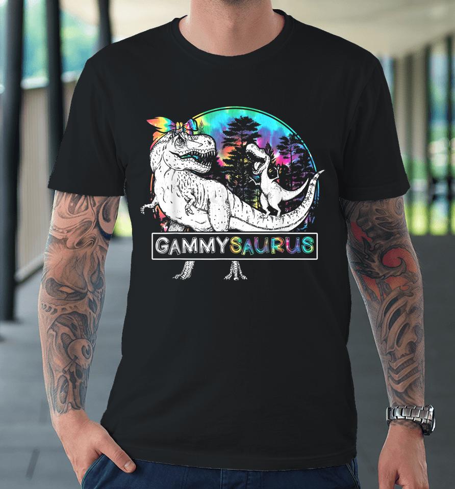 Gammy Saurus Funny Dino Tie Dye Bandana Mother's Day Premium T-Shirt