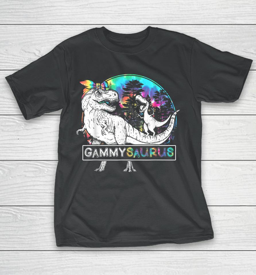 Gammy Saurus Funny Dino Tie Dye Bandana Mother's Day T-Shirt
