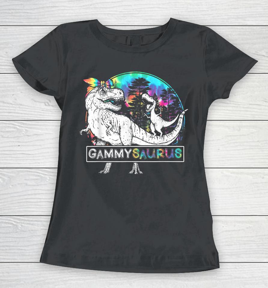 Gammy Saurus Funny Dino Tie Dye Bandana Mother's Day Women T-Shirt