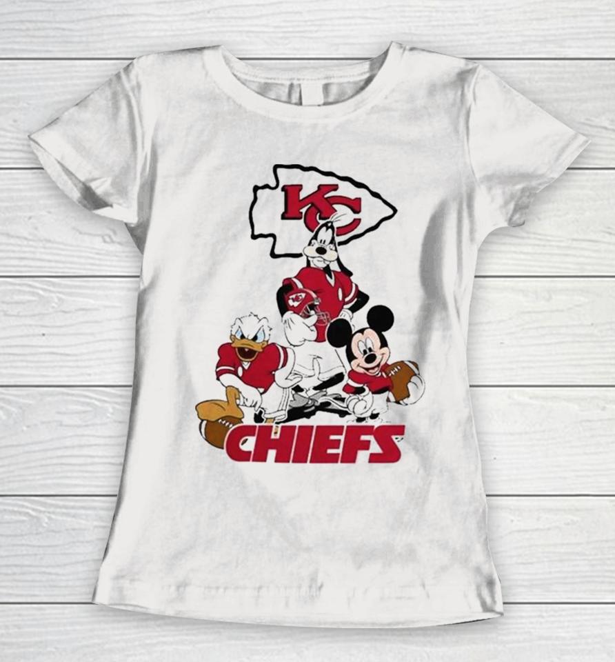 Gangster Mickey Mouse Nfl Kansas City Chiefs Football Players Logo Women T-Shirt