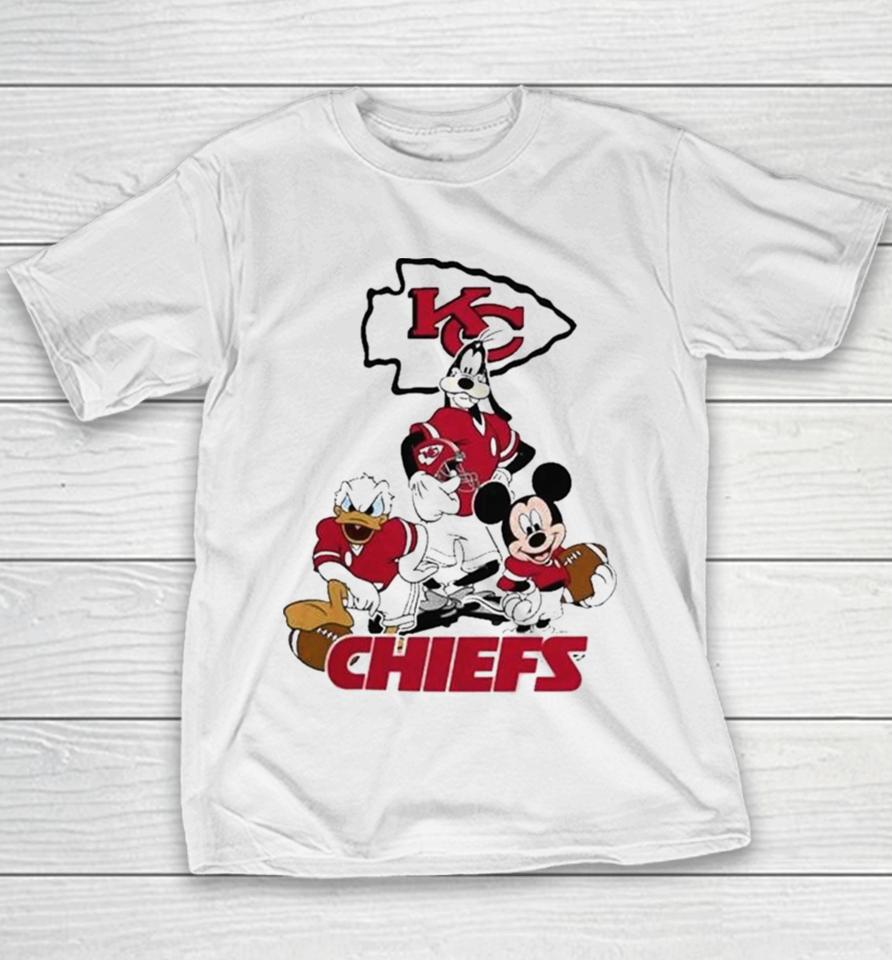 Gangster Mickey Mouse Nfl Kansas City Chiefs Football Players Logo Youth T-Shirt