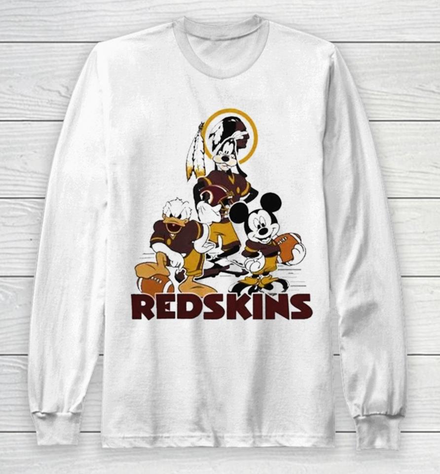 Gangster Mickey Mouse Nfl Washington Redskins Football Players Logo Long Sleeve T-Shirt
