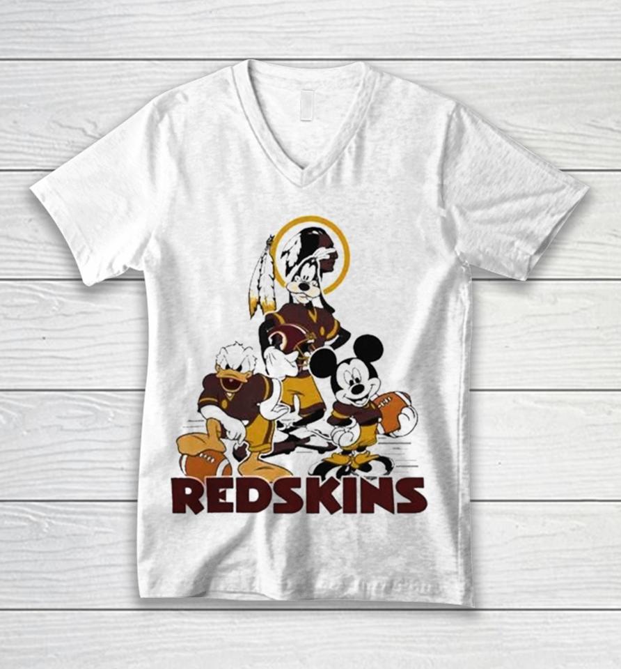 Gangster Mickey Mouse Nfl Washington Redskins Football Players Logo Unisex V-Neck T-Shirt