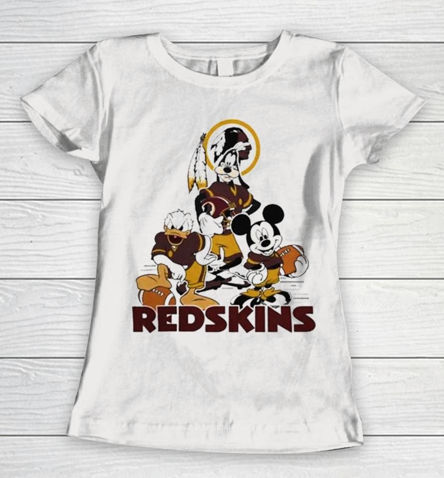 Gangster Mickey Mouse Nfl Washington Redskins Football Players Logo Women T-Shirt