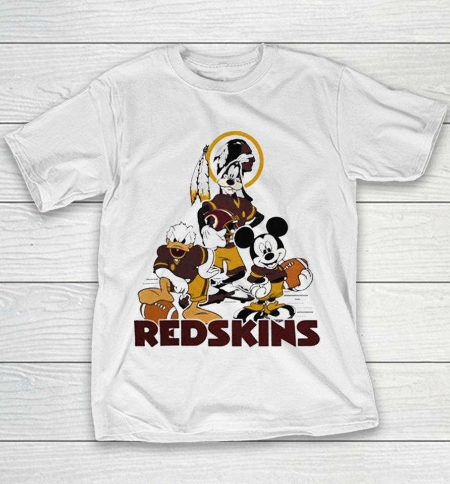 Gangster Mickey Mouse Nfl Washington Redskins Football Players Logo Youth T-Shirt