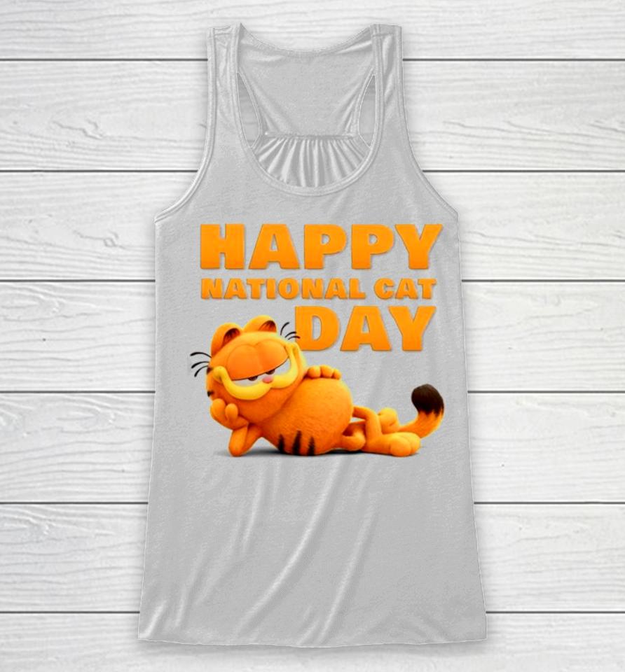 Garfield Happy National Cat Day 2023 Racerback Tank