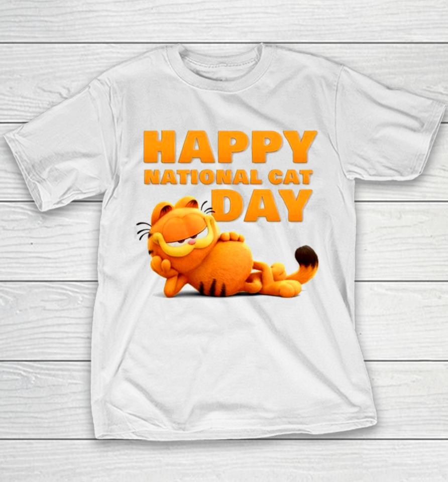 Garfield Happy National Cat Day 2023 Youth T-Shirt