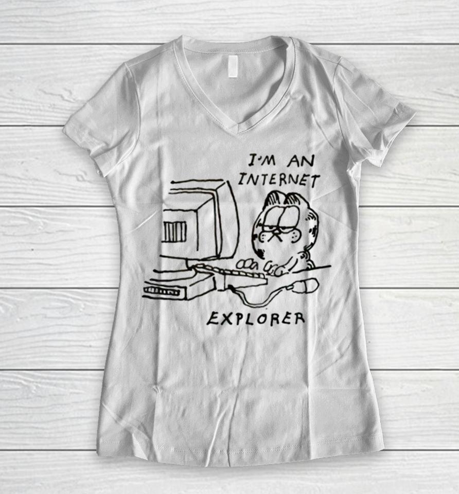 Garfield I’m An Internet Explorer Women V-Neck T-Shirt