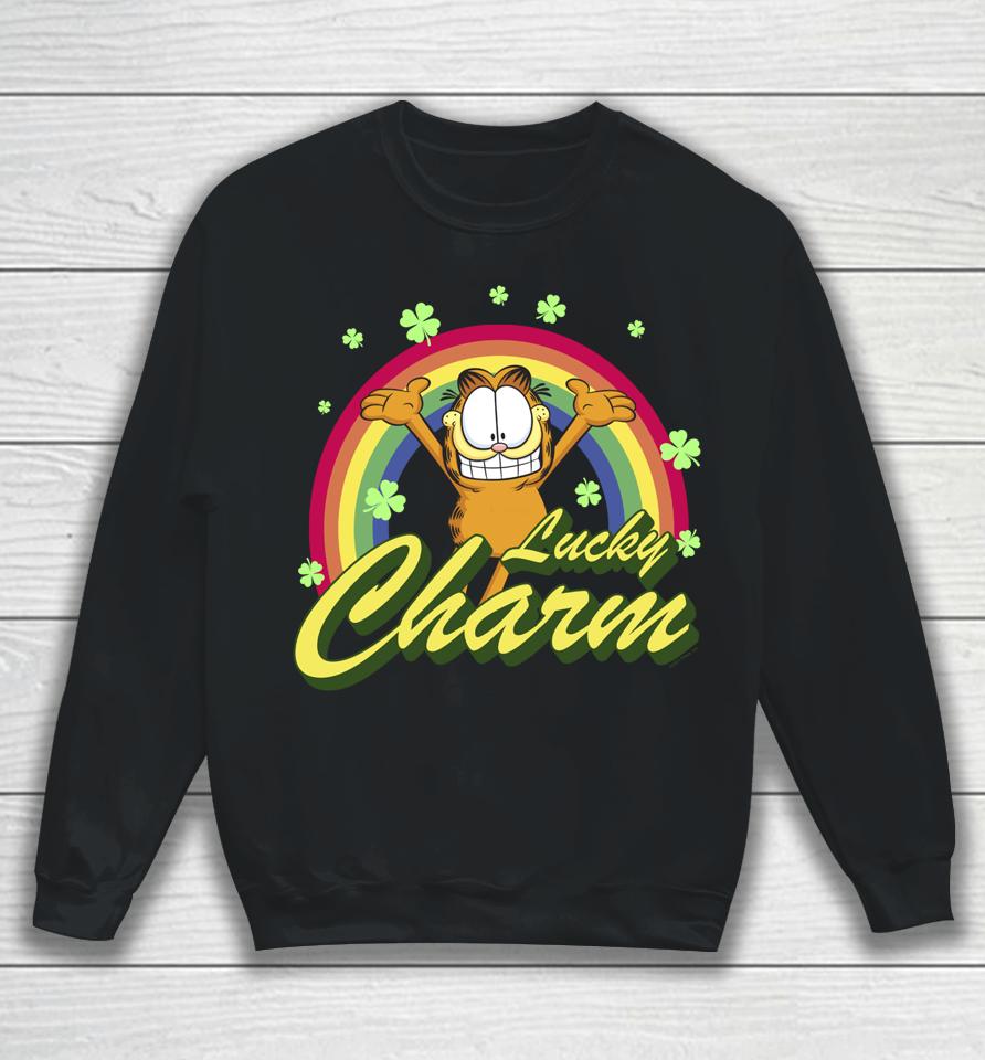 Garfield Lucky Charm Rainbow St Patrick's Day Sweatshirt