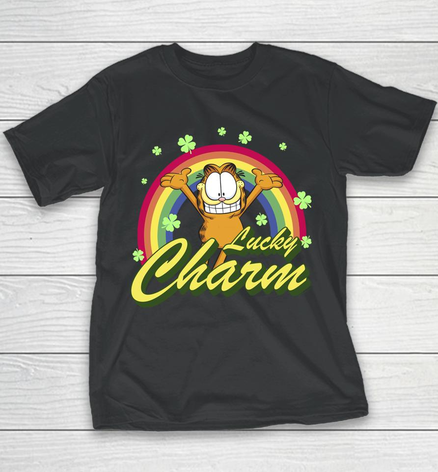 Garfield Lucky Charm Rainbow St Patrick's Day Youth T-Shirt