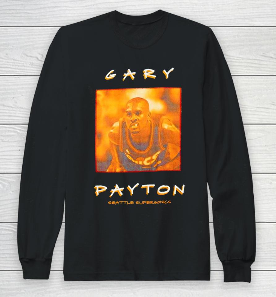 Gary Payton Seattle Supersonics Vintage Logo Long Sleeve T-Shirt