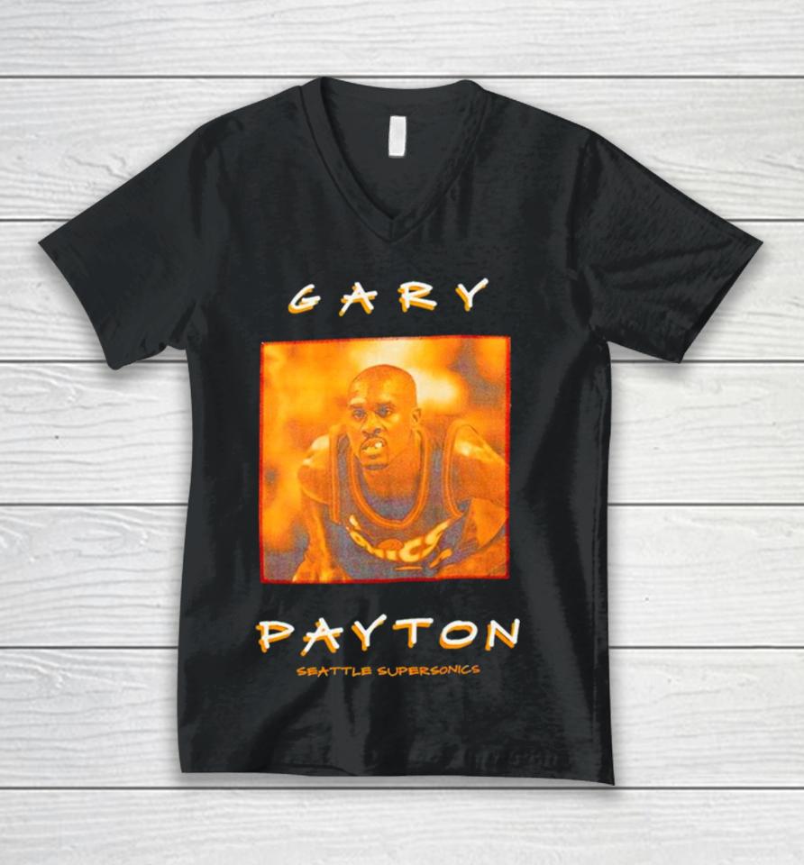 Gary Payton Seattle Supersonics Vintage Logo Unisex V-Neck T-Shirt