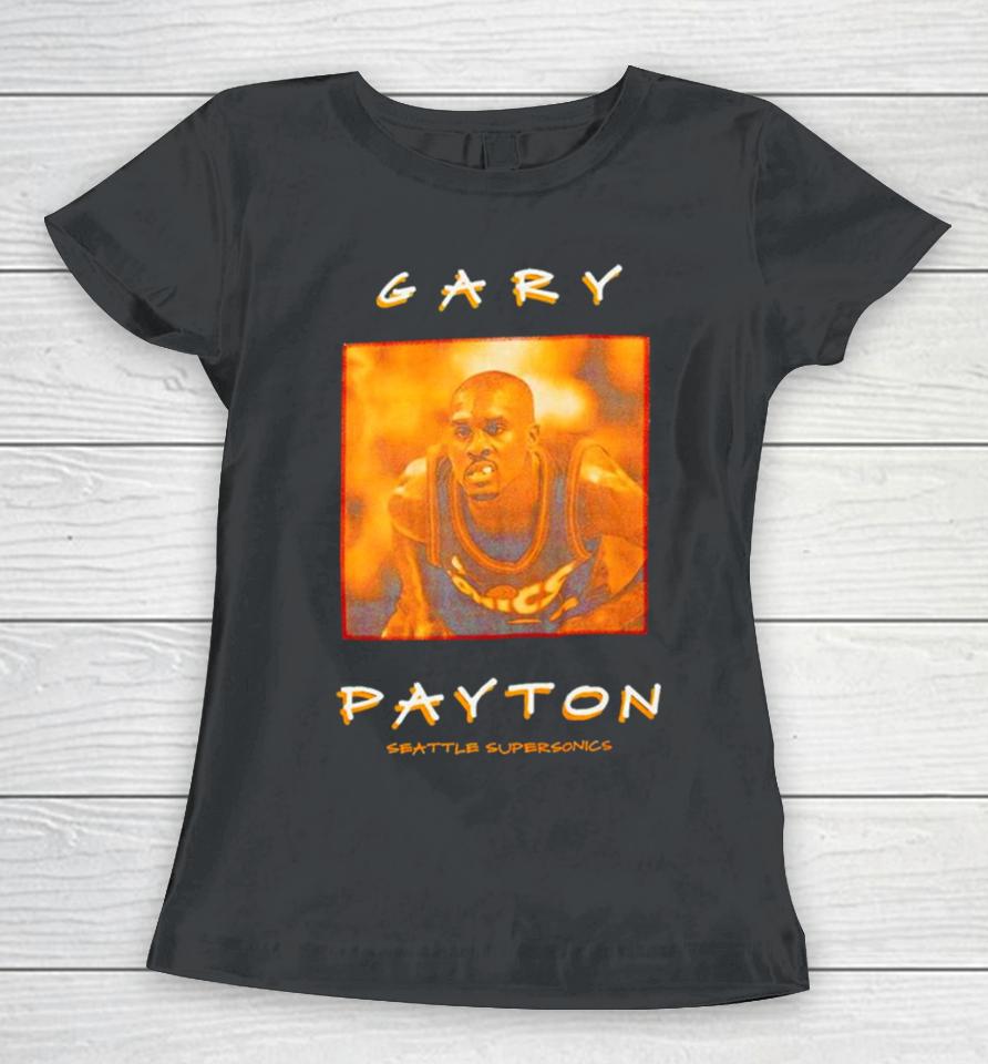 Gary Payton Seattle Supersonics Vintage Logo Women T-Shirt