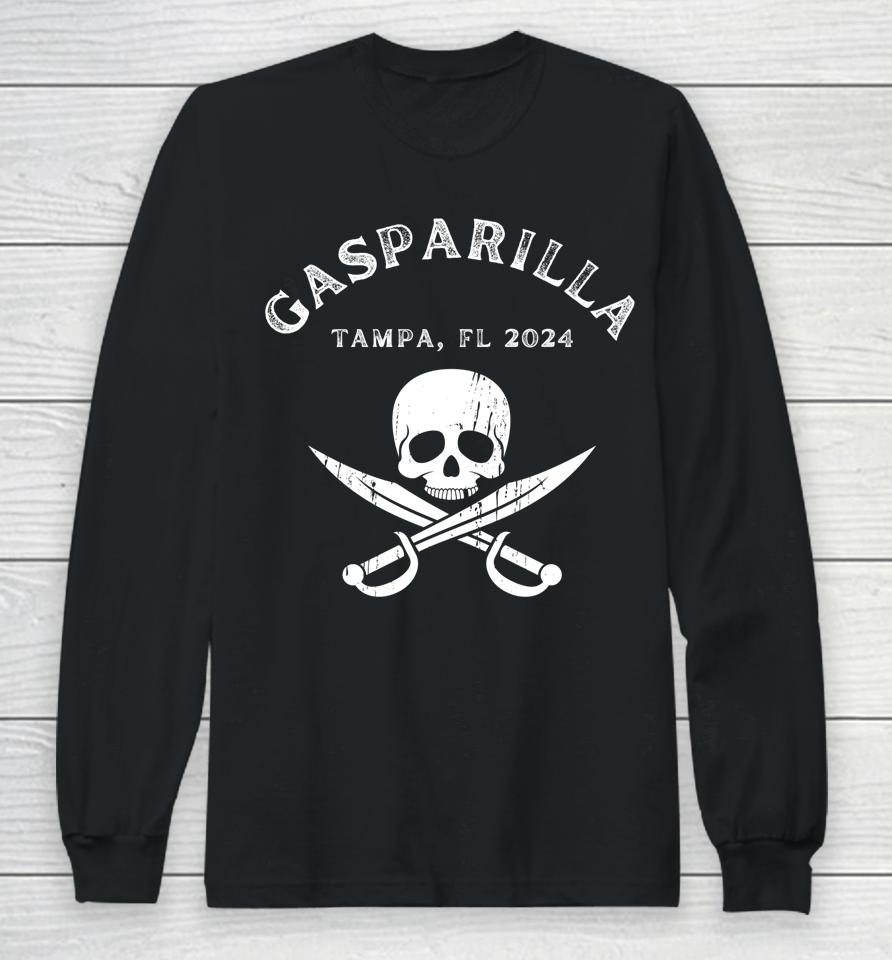 Gasparilla 2024 Pirate Festival Tampa Fl Jolly Roger Long Sleeve T-Shirt