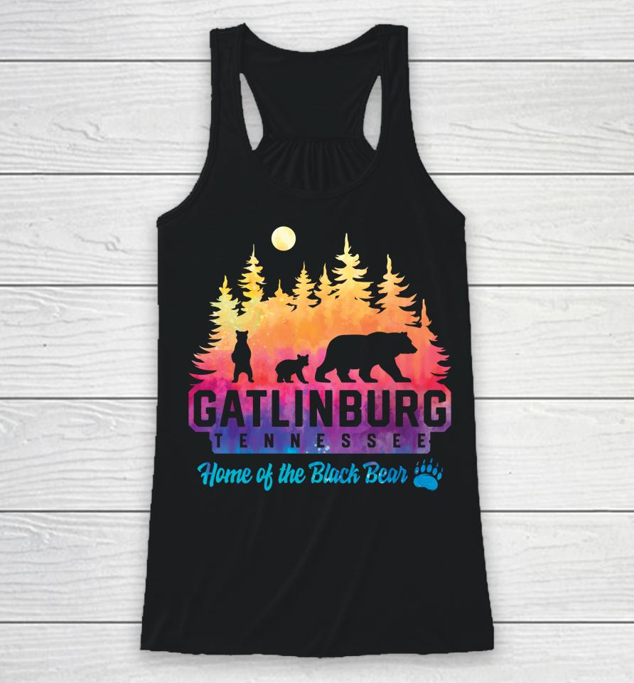 Gatlinburg Tennessee Bear Great Smoky Mountains Tie Dye Racerback Tank