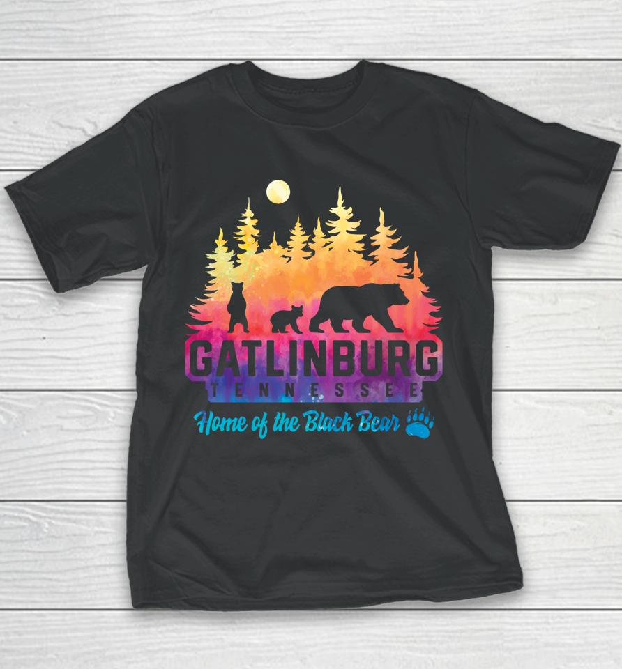 Gatlinburg Tennessee Bear Great Smoky Mountains Tie Dye Youth T-Shirt