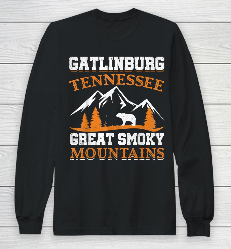 Gatlinburg Tennessee Great Smoky Mountains Souvenirs Bear Long Sleeve T-Shirt
