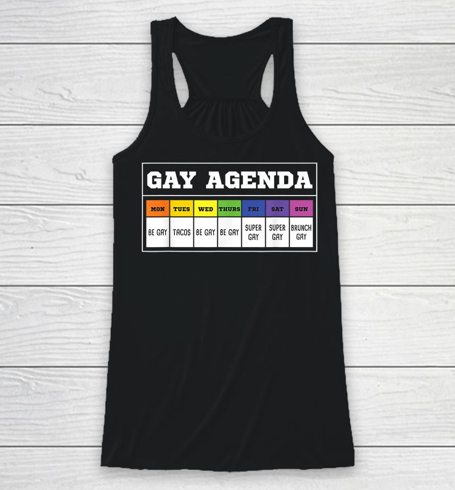 Gay Agenda Funny Racerback Tank