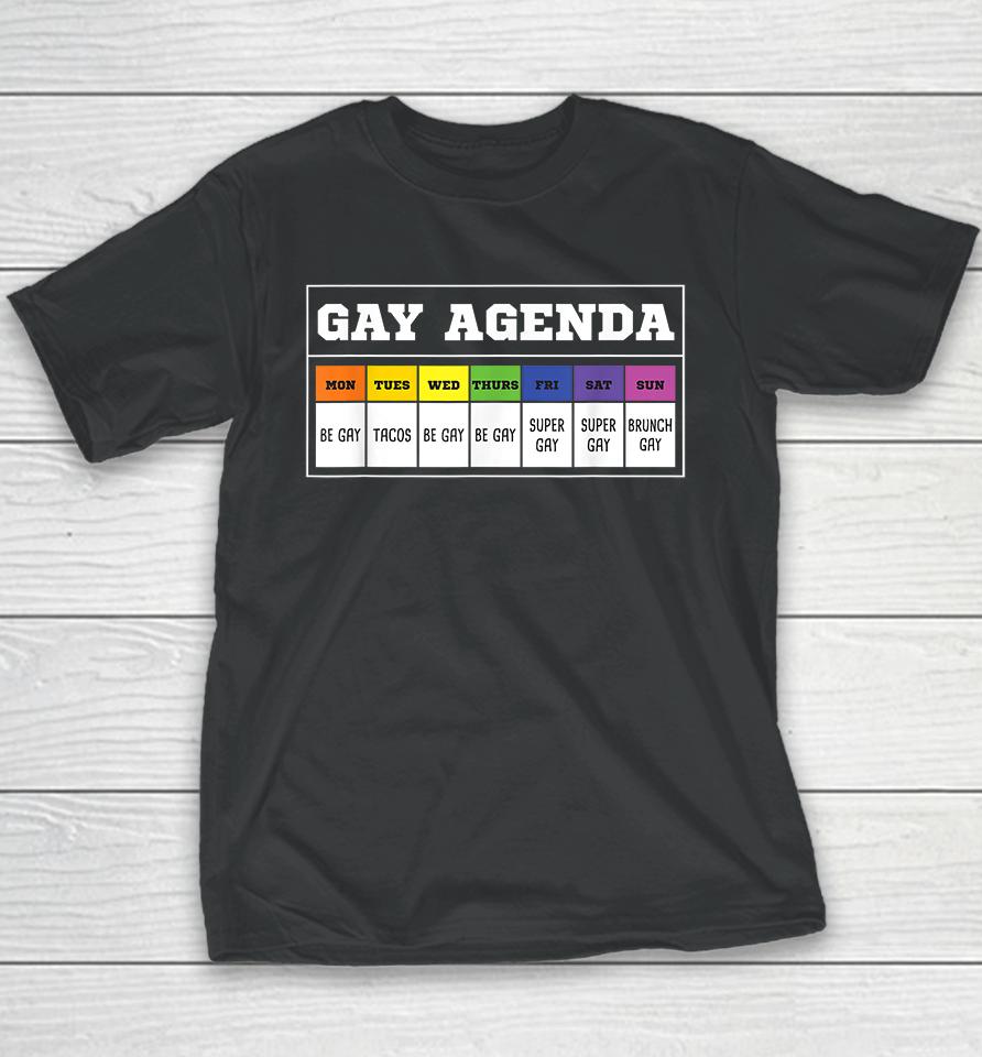 Gay Agenda Funny Youth T-Shirt
