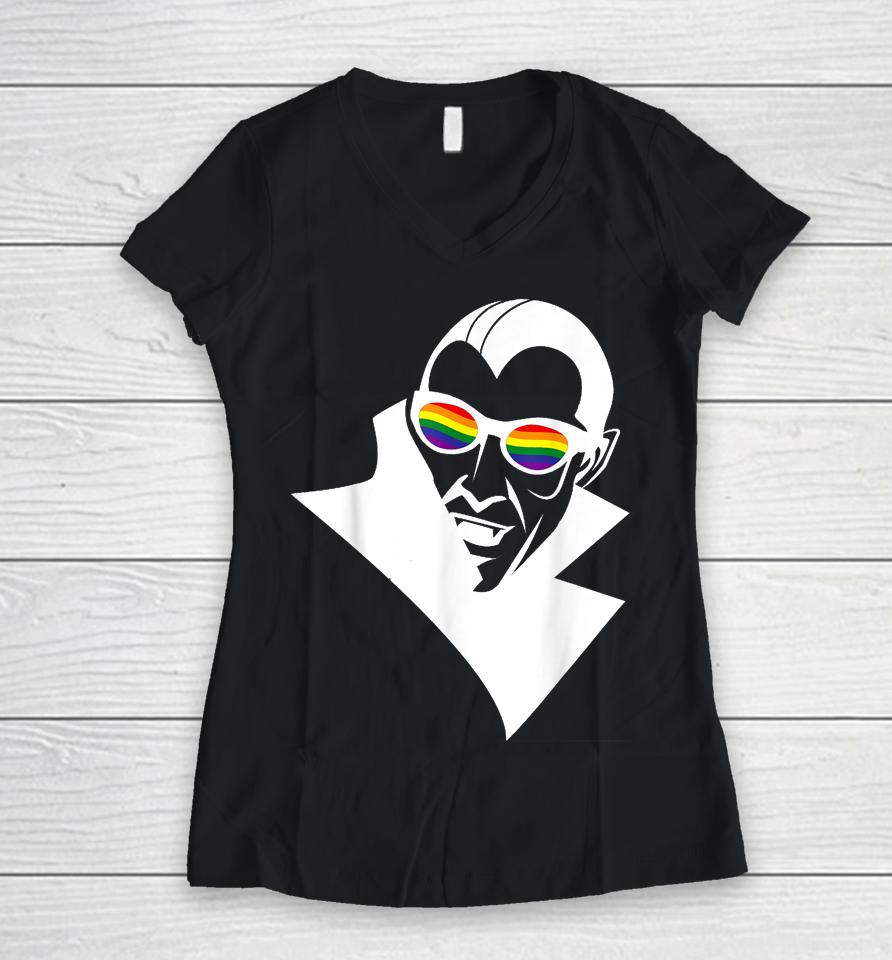 Gay Dracula Lgbt Pride Women V-Neck T-Shirt