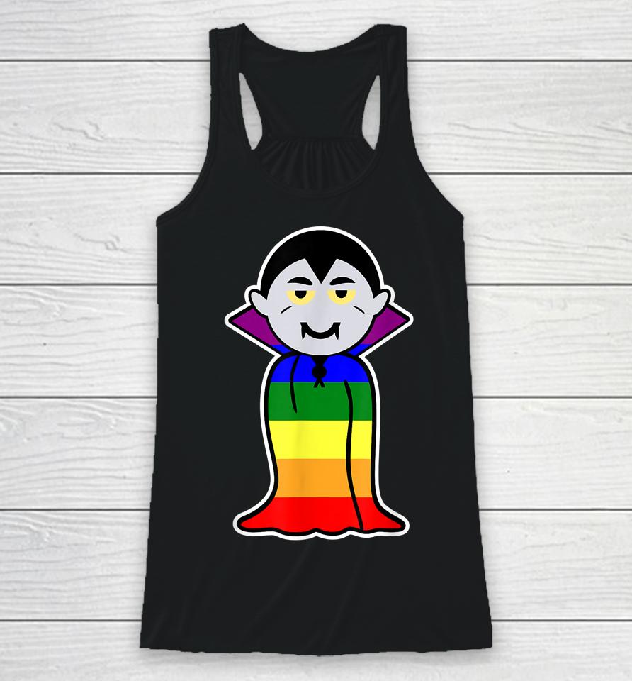 Gay Dracula With Rainbowcolors Cape Racerback Tank