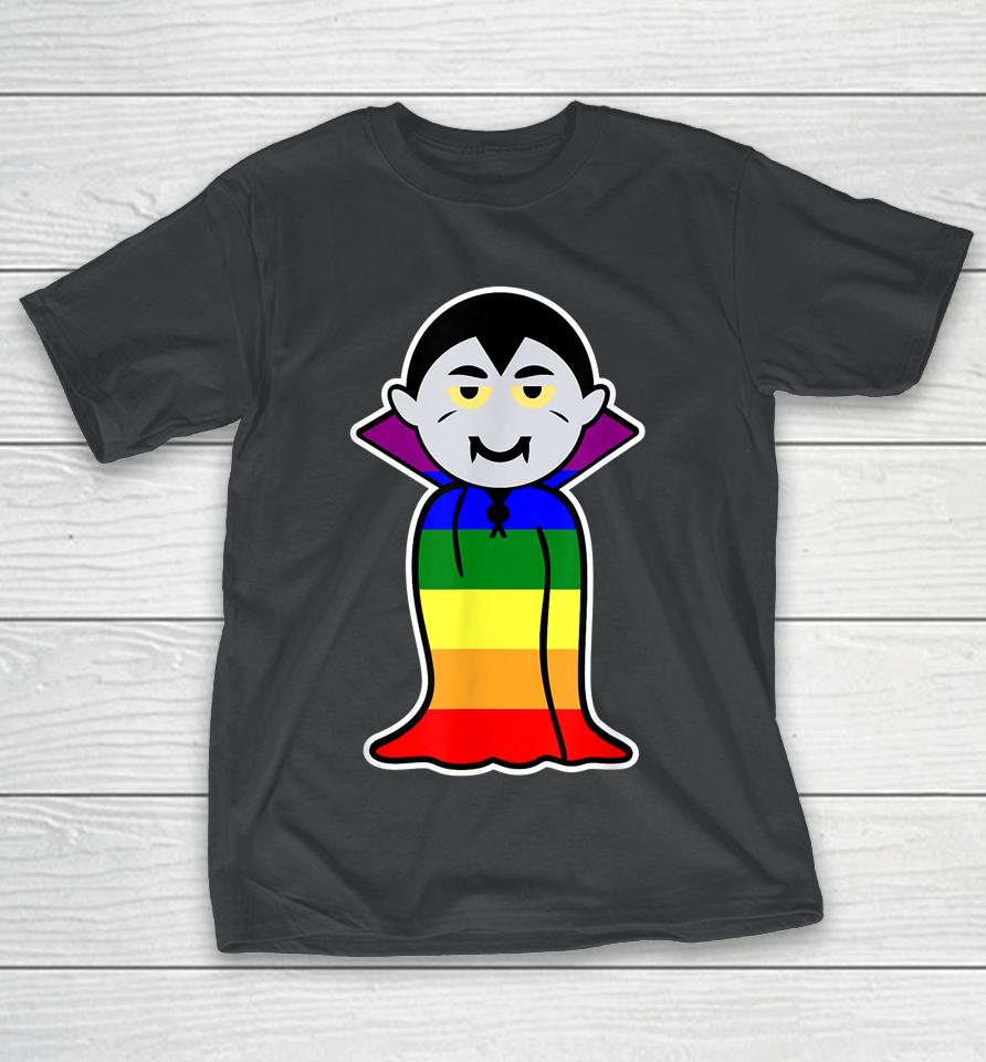 Gay Dracula With Rainbowcolors Cape T-Shirt