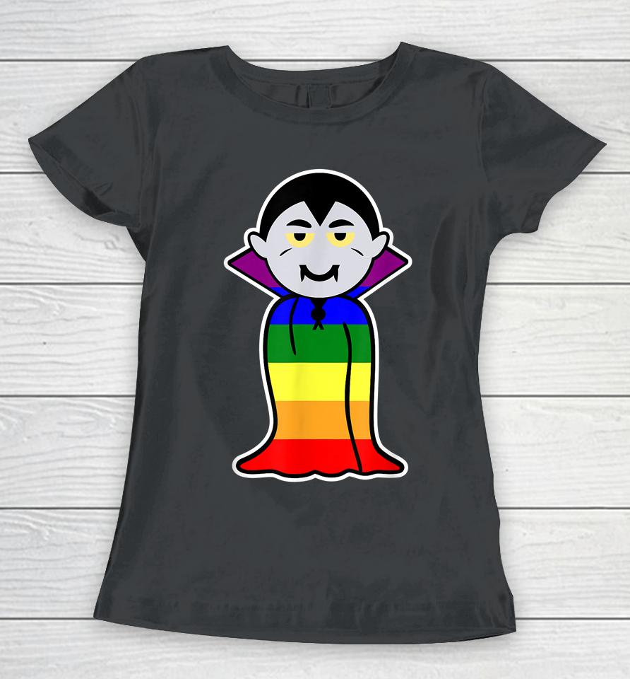Gay Dracula With Rainbowcolors Cape Women T-Shirt