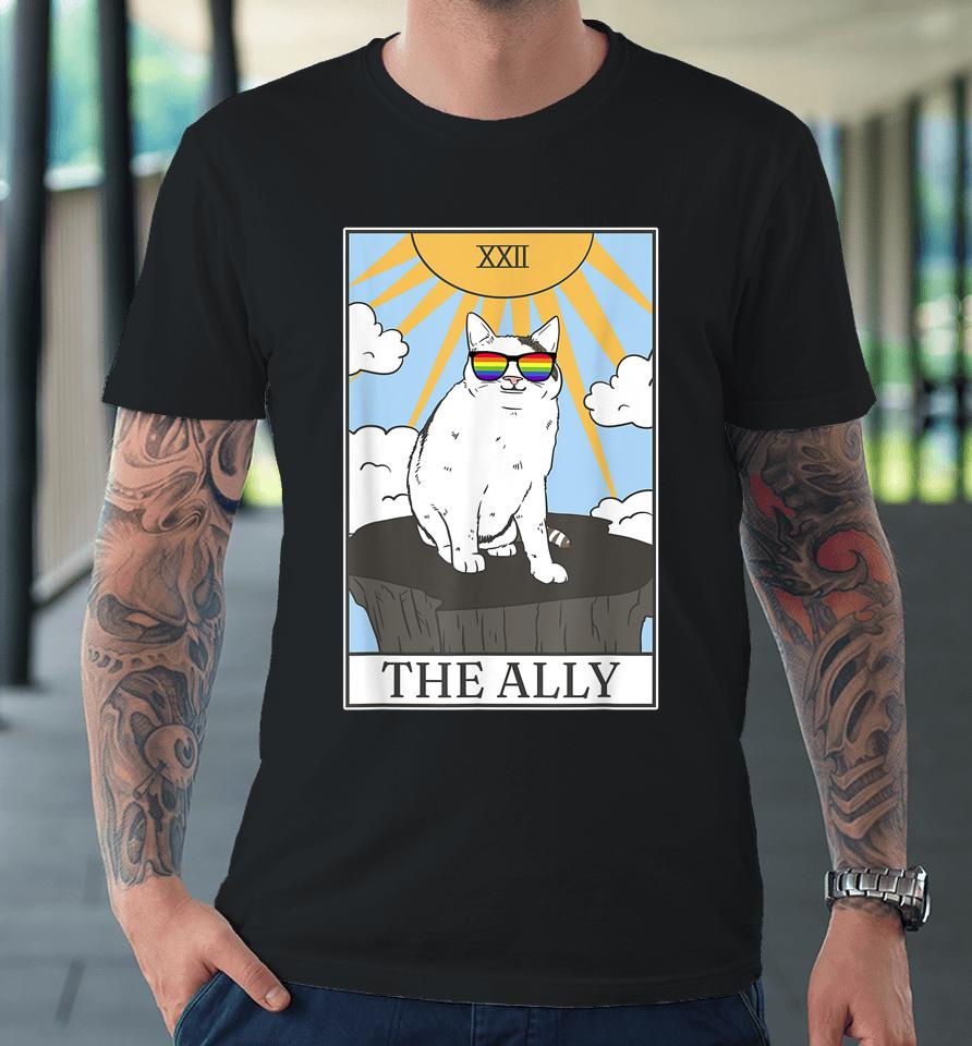 Gay Pride Pride Sunglasses Ally Cat Tarot Card Premium T-Shirt